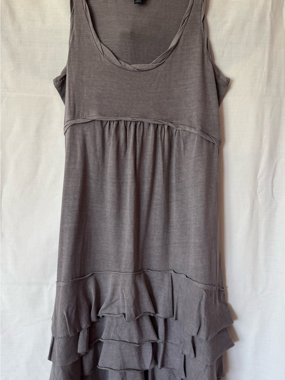 NWOT Banana Republic Gray Tiered Ruffle Tank Dress S